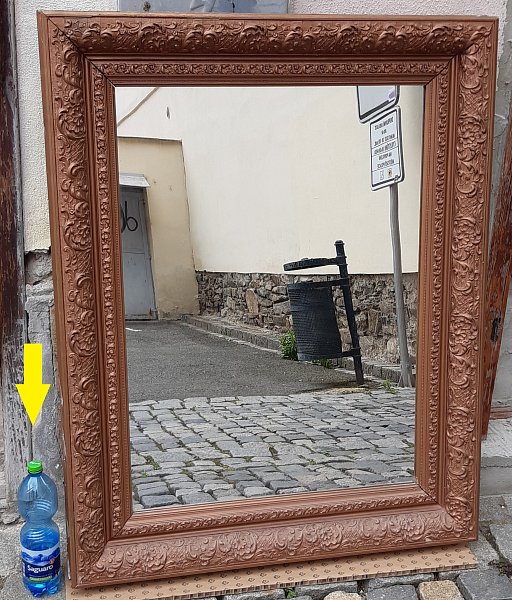 Staré velké zrcadlo 128x100cm