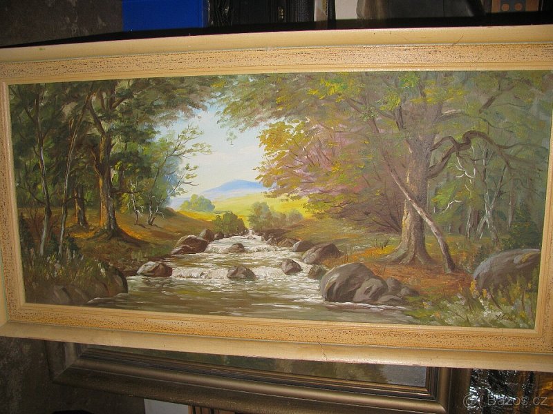 obraz Krobot 50x98 cm sololit , malba olej