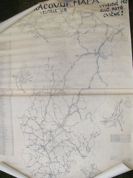 stará pracovní mapa velitele úr - mapa silnic