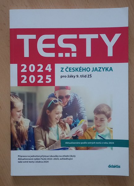 Nová kniha Testy 2024-2025 z českého jazyka 9. třída