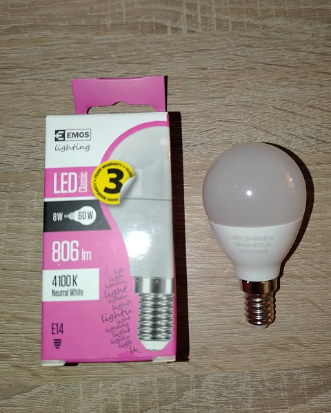 LED žárovky Mini Globe , pět kusů/ E14 / 7 W (60 W) / 806 lm / neutrální bílá